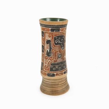 Mexican Ceramic Vase Vintage Pottery 
