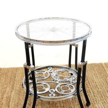 Salvaged Bicycle Accent Table