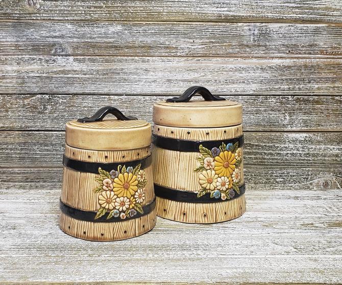 Vintage MCM daisy storage canisters