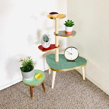 Tiered Plant Table, Formica Side Table, Mid Century Indoor Planter, German Vintage Table, Side Table End Table, Atomic Table, Space Age 