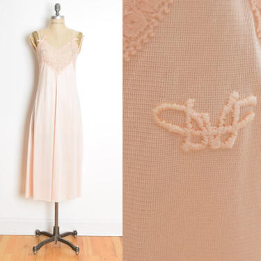 vintage 70s nightgown DVF logo Diane von Furstenberg nude lace nightie slip S lingerie dress 