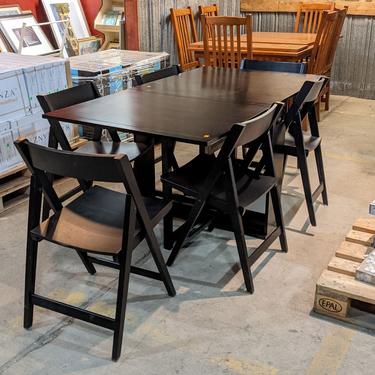 Dining Set with Drop Leaf Folding Table and Folding Chairs