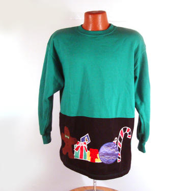 Ugly Christmas Sweater Vintage Sweatshirt Snow Scene Tacky Holiday 