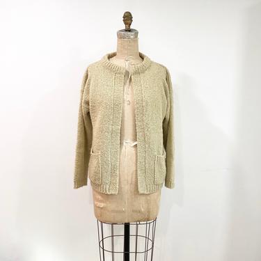 70's biege cardigan sweater 