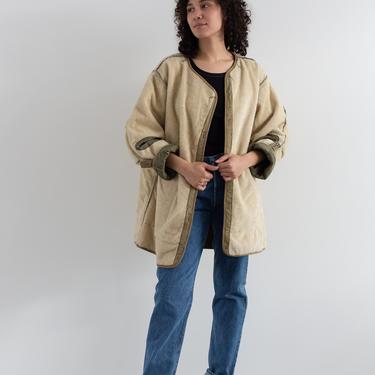 Vintage Reversible Green Liner Jacket | Unisex 50s Pile Nylon Coat | L | LI078 