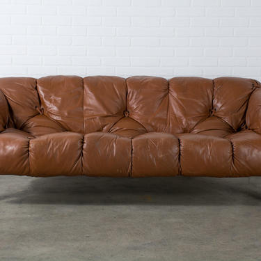 Percival Lafer Leather Sofa, Brazil, 1960's