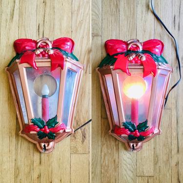 Vintage 1950s Christmas Lantern usalite Old English Lantern With Box Works Mid Century Christmas Lights Decor 
