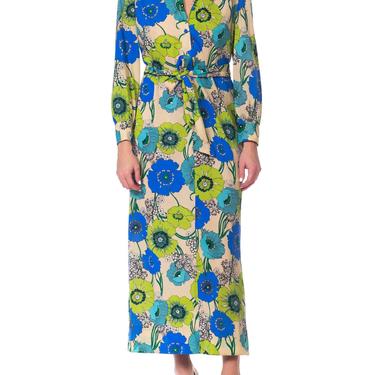 1920s-silk Chiffon Lavender Applique Dress Size: S 