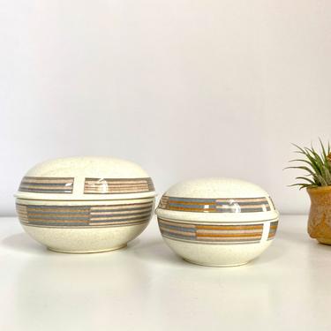 Vintage Mikasa Intaglio Tracings Containers | Mikasa Round Lidded Boxes | 1980s Southwestern Decor 
