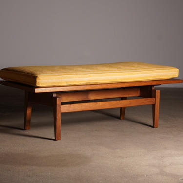Jens Risom Walnut Floating Table / Bench 