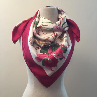 Vintage Gucci Vittorio Accorneri floral silk scarf 