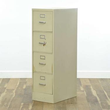 White Metal Industrial Tall File Cabinet