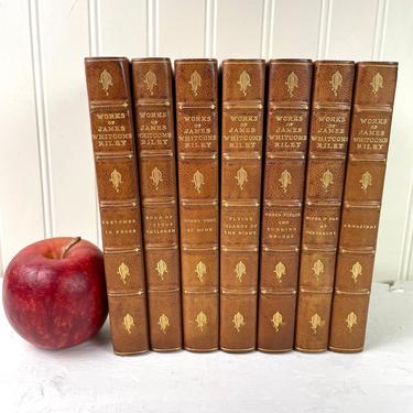 The Works of James Whitcomb Riley - 7 volumes - 1913 half leather bound 