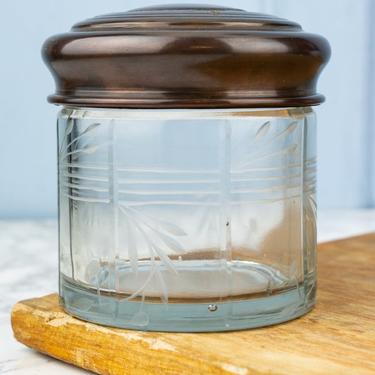 Cut Glass Jar with Bronze Lid
