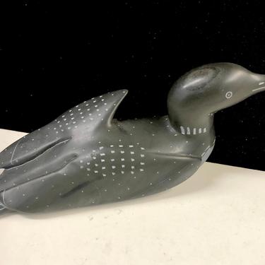 Jimmy Iqaluq “Happy Loon” Inuit Carved Stone Sculpture First Nations Native American Art Free Shipping 