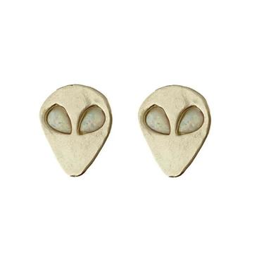 Alien earrings with Opal