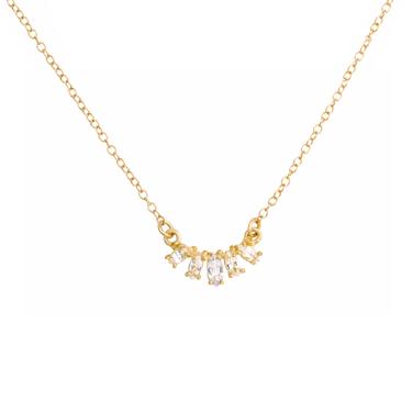 Marquise Curve Necklace - White