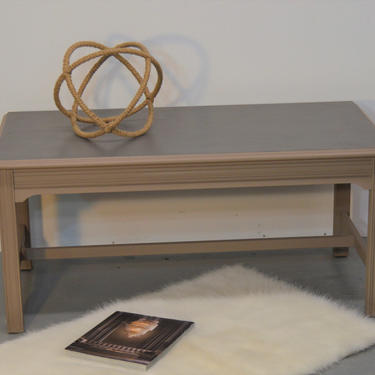 Rectangular Coffee Table / Modern coffee table hand painted in two tone: Coco + graphite by Unique