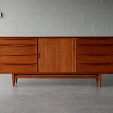 Mid-Century Danish Modern Falster Teak Double Dresser Sideboard 