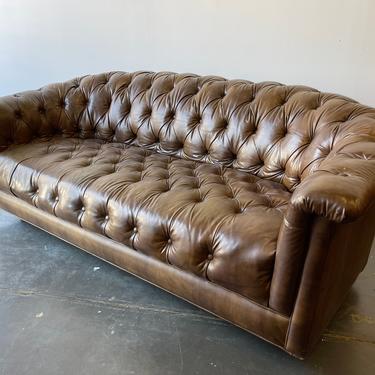 Vintage faux leather chesterfield style sofa 
