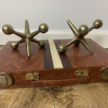 Vintage Mid Century Bill Curry Cast Iron Jacks Bookends 