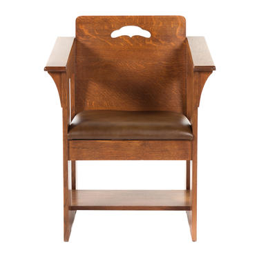 L & G Stickley Mission Style Oak Arm Chair