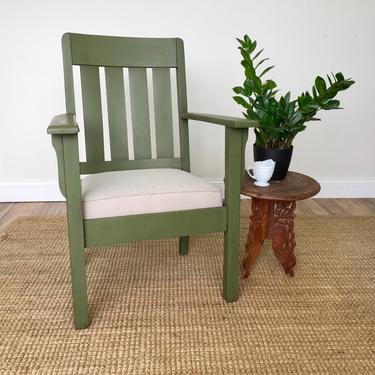 Green Armchair - Mission Style 