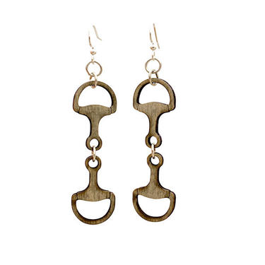 Horse Bit - lightweight wood earrings #T144 