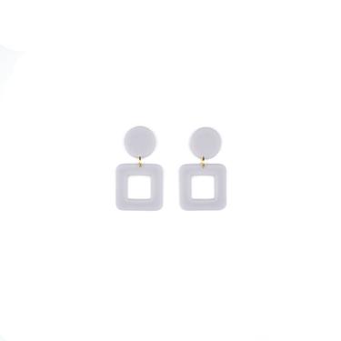 Square Earrings // Slate
