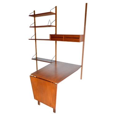Poul Cadovius 2 Bay Wall Unit with Table or Desk, ca. 1965