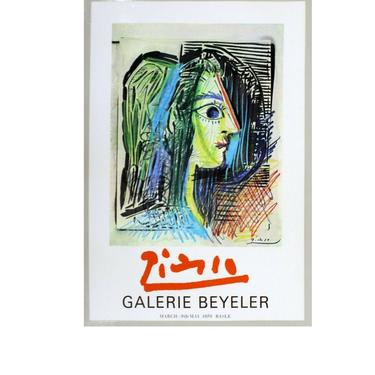 Mid Century Modern Unframed Pablo Picasso Galerie Beyeler 1970 Poster Paris by LeShoppe05