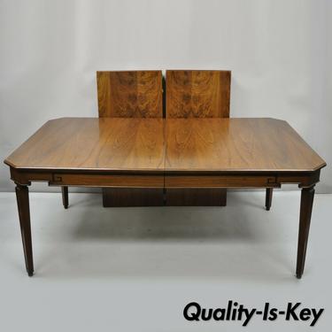 Antique Art Deco French Style Rosewood 7 Walnut Dining Room Table with 2 Leaves