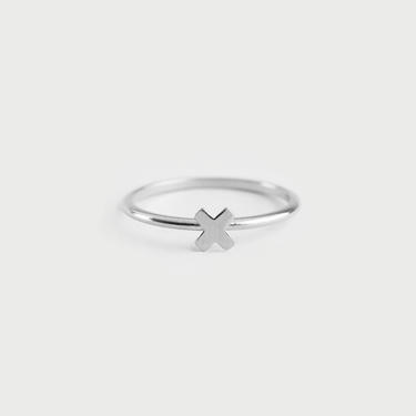 X Ring, Geometric Ring, Cross Ring, Plus Sign Ring, Simple Silver Rings, Dainty Rings, Stacking Rings, Stackable Ring, Thin Band Rings 
