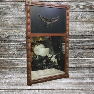 Vintage Flying Eagle Mirror, 1960s Gardner Mirror Co. Soaring Eagle Wall Hanging, Colonial Rustic Wood Framed Wall Mirror Vintage Wall Decor 