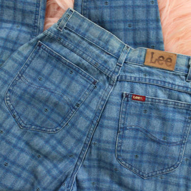 Vintage 80s 90s Lee Patterned Tapered Leg Blue Jean Women's Size XS S / 26 Inch Waist 