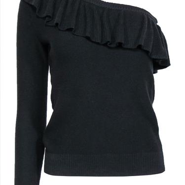 Rebecca Minkoff - Black One-Shoulder Ruffled Sweater Sz XS