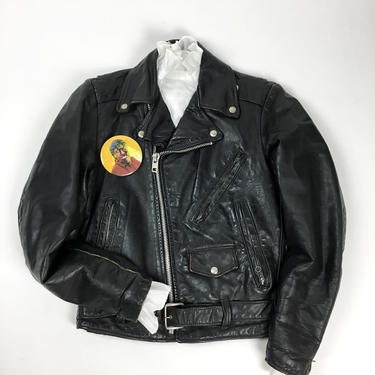 rebel | vintage 1970s black leather motorcycle jacket 