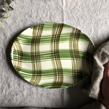 The Original Green Tartan Plaid Underglaze Platter 
