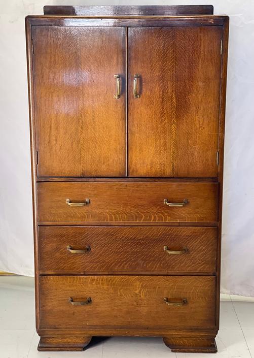 Vintage Retro Dovetail Drawers Cabinet, Antique Dresser Dovetail Drawers