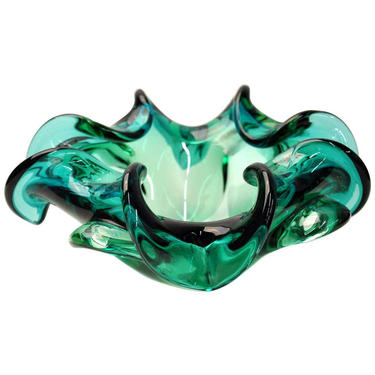 Emerald Green Murano Glass Bowl 