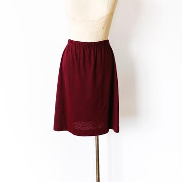1970s Maroon knit skirt, sz. S/M