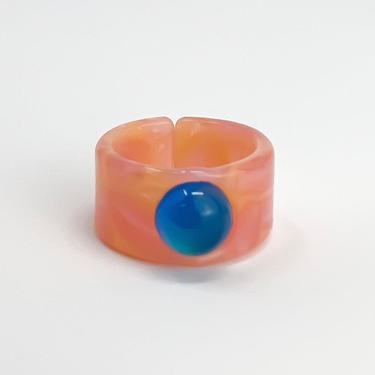 Mabel Peach + Sapphire Ring