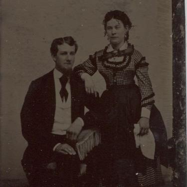Tintype Photograph of a Well-Dressed Couple 
