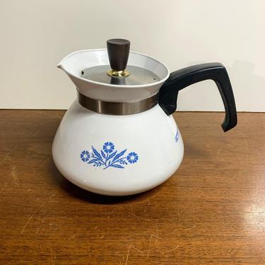 Vintage Corningware Cornflower Blue 6 Cup Teapot Coffee Pot 