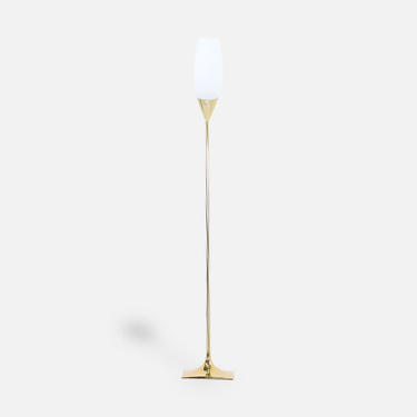 Mid-Century Modern Tulip Brass Floor Lamp by Laurel 