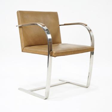 Brown Vinyl Cantilever Chrome Chair