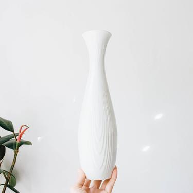 Mid Century Modern Glazed White Porcelain Vase // Royal KPM // Scandinavian Modern Home Decor 