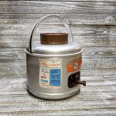 Vintage Poloron Featherflite Jug, Galvanized Metal Cooler, Vintage Thermos Jug, 1 Gallon Picnic Container, Vintage Camping, An RV Must! 