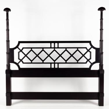 Chippendale Rattan Style queen poster bed frame 