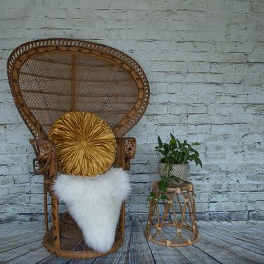 SHIPPING NOT FREE! Vintage Emmanuelle Wicker Peacock Chair 